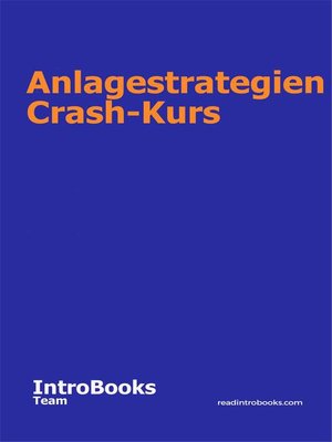 cover image of Anlagestrategien Crash-Kurs